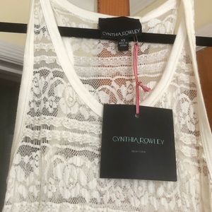 NWT Cynthia Rowley Sheer White Maxi Dress